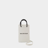 Phone Holder - Balenciaga - Leather - White