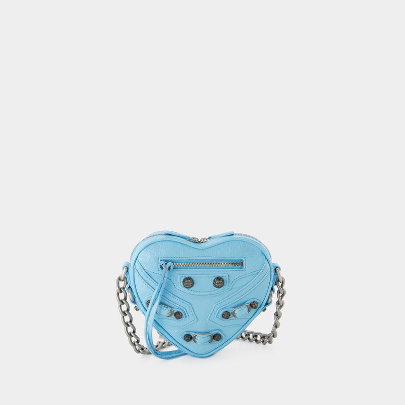 Cag Heart Mini Bag - Balenciaga - Leather - Sea Blue