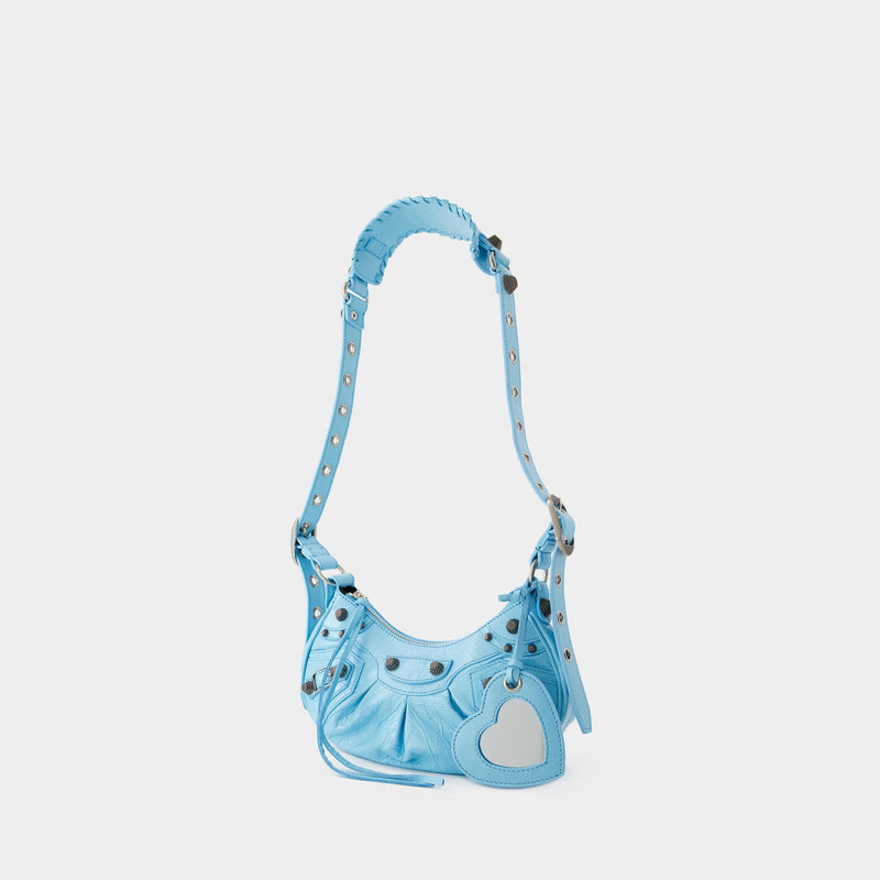 【送料&関税込】Balenciaga Light Blue Leather Le Cagole Hear Balenciaga Light Blue Leather Le Cagole XS Shoulder Bag