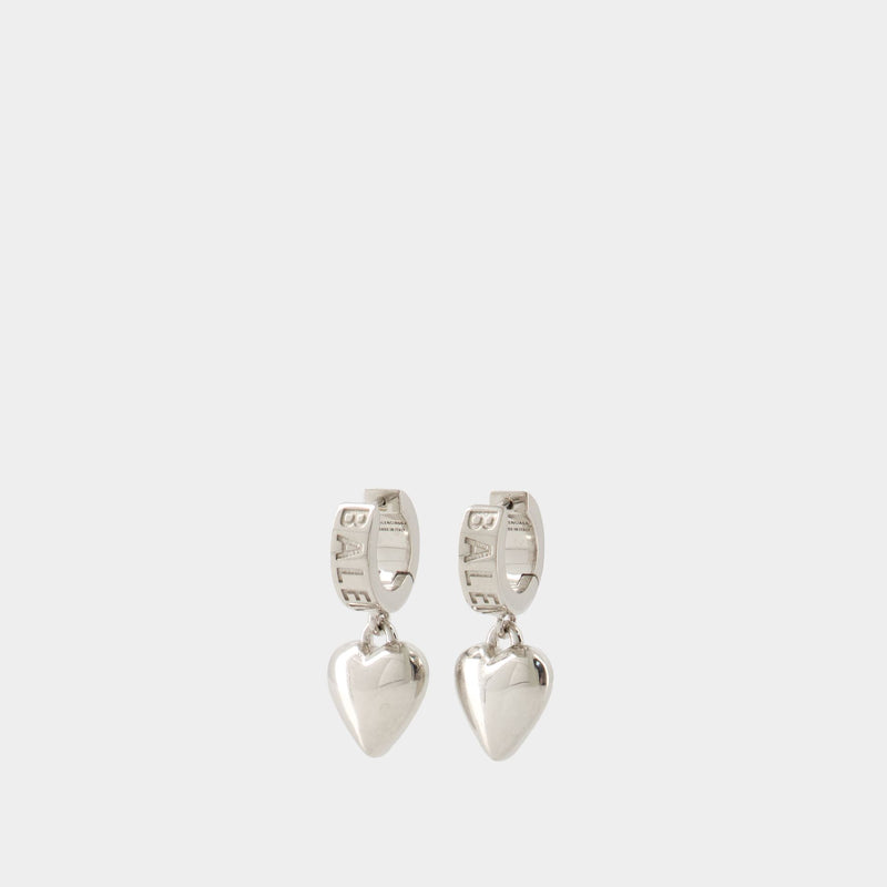 Sharp Heart Earrings - Balenciaga - Silver