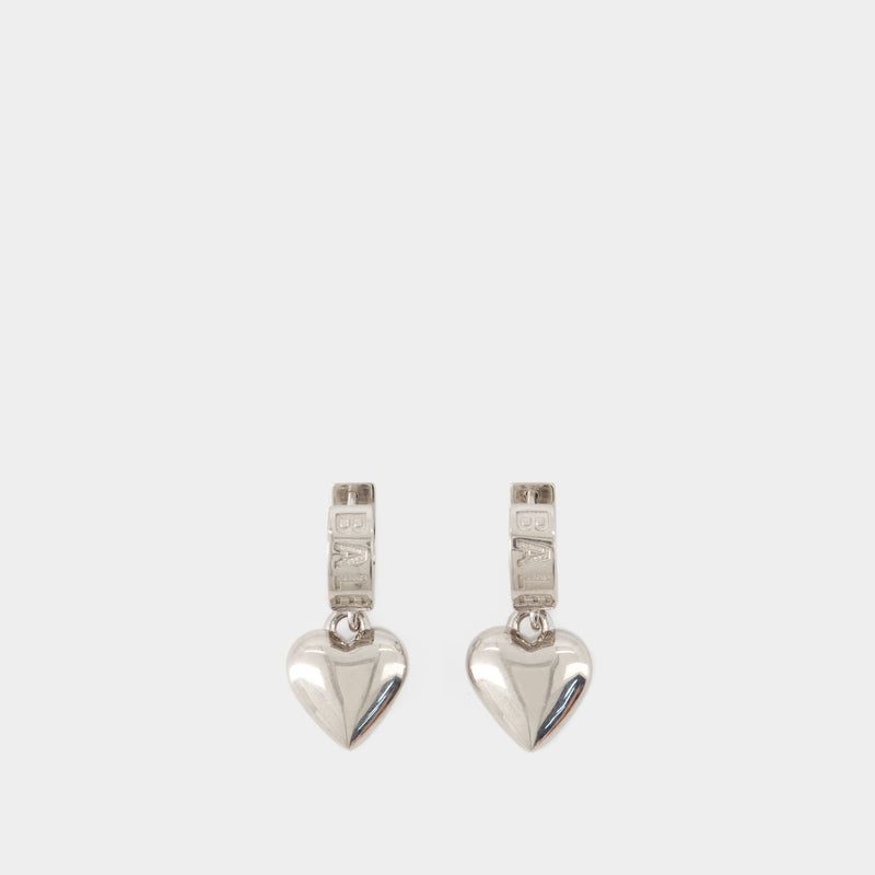 Sharp Heart Earrings - Balenciaga - Silver