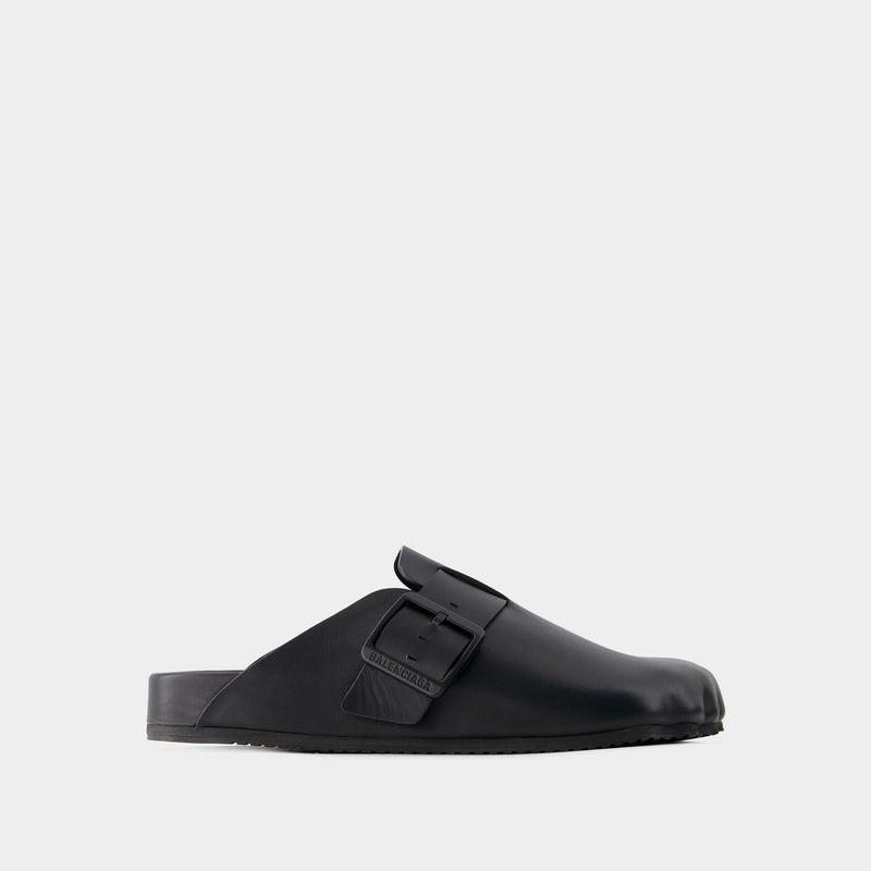 Sunday Slides - Balenciaga - Leather - Black