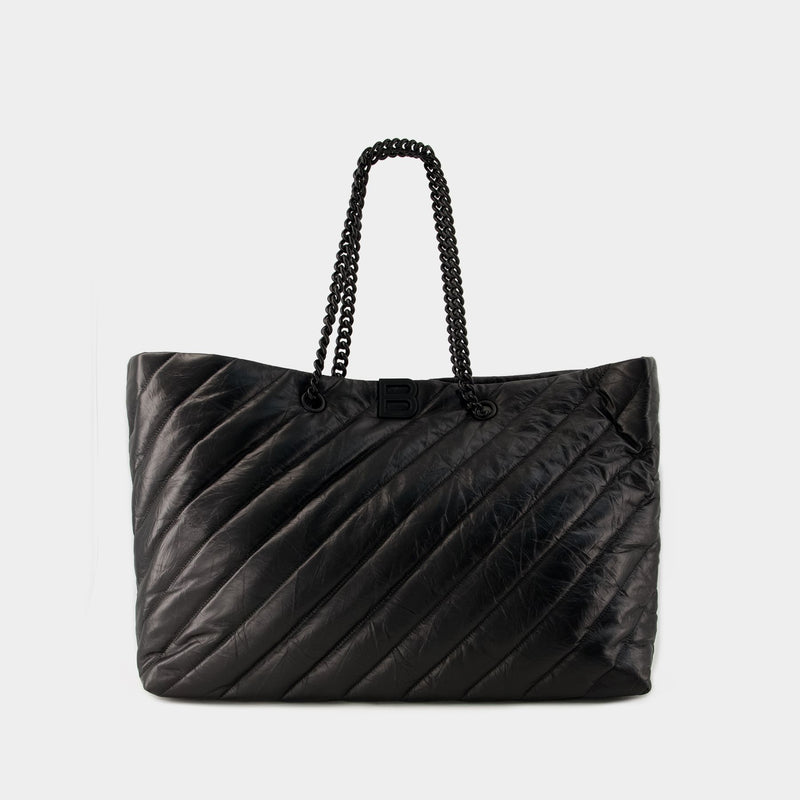 直営店☆BALENCIAGA☆最終SALE! CRUSH CARRY ALL L トートバッグ Balenciaga Women's' Crush Large Carry All Tote Bag in Black