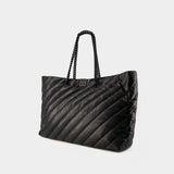 Balenciaga Crush Large Carry All Tote Bag Quilted Black