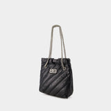 Crush S Shopper Bag - Balenciaga - Leather - Black