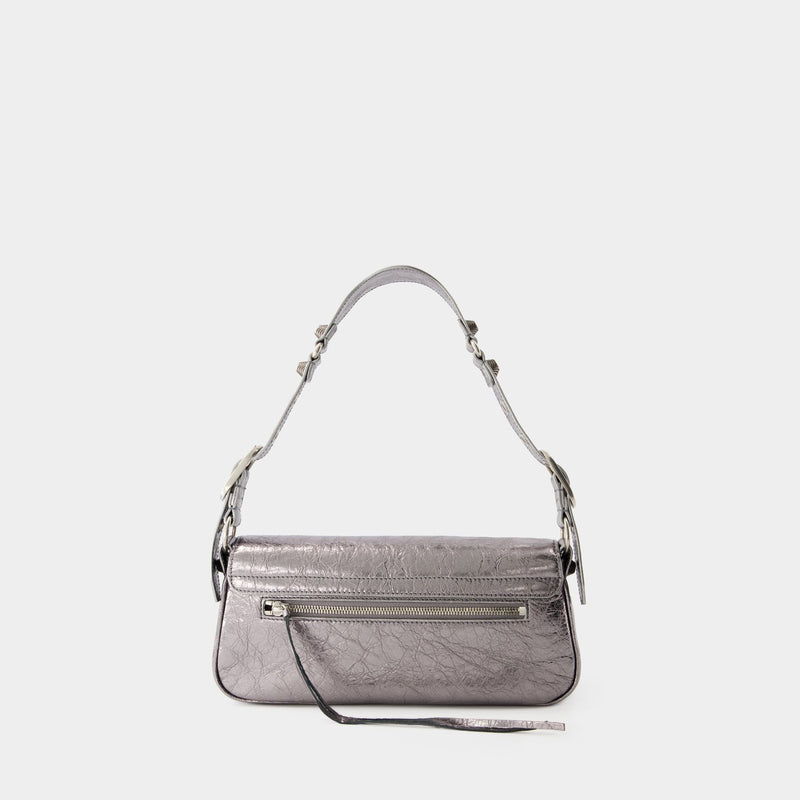 Le Cagole Sling S Shoulder Bag - Balenciaga - Leather - Silver