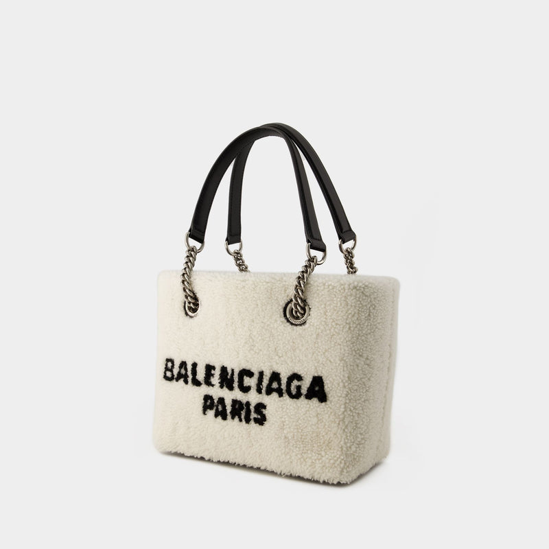 Duty Free S Shopper Bag - Balenciaga - Fake Fur - Beige