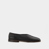 Flat Piped Mules - Lemaire - Black - Leather