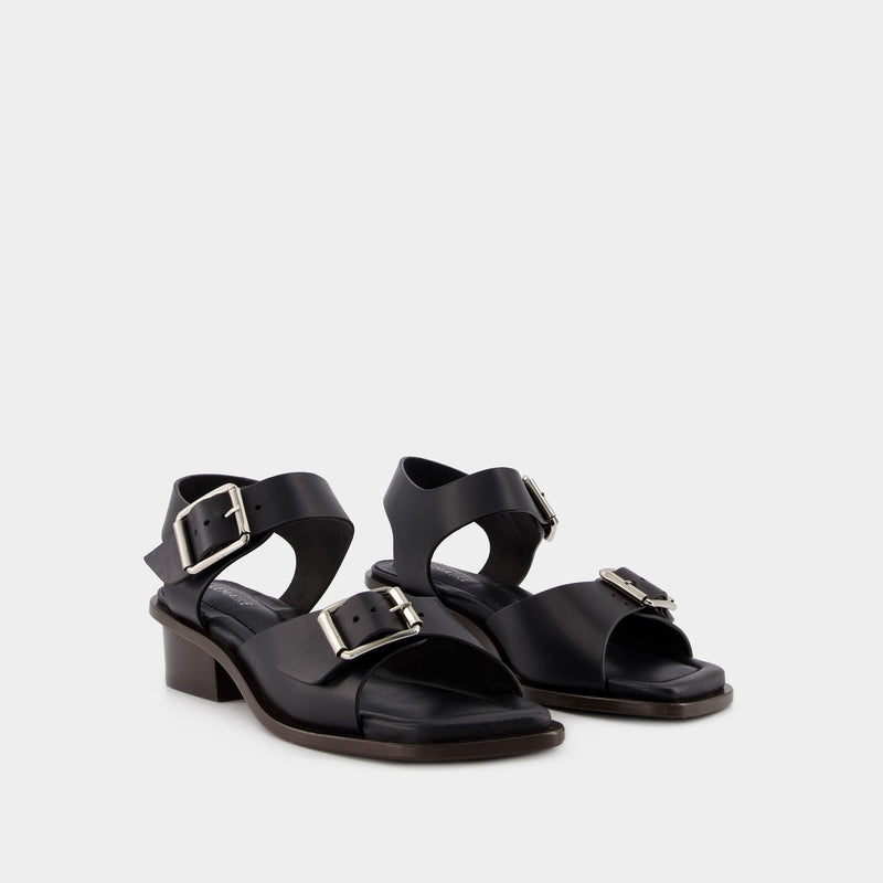 Strat 35 Sandals - Lemaire - Black - Leather