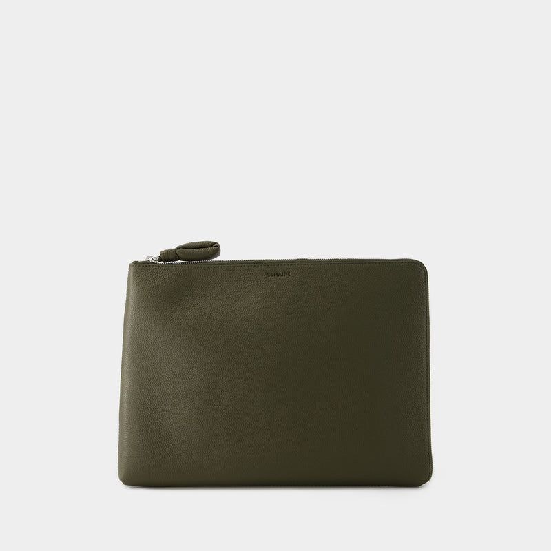 Document Holder - Lemaire - Leather - Dark Moss