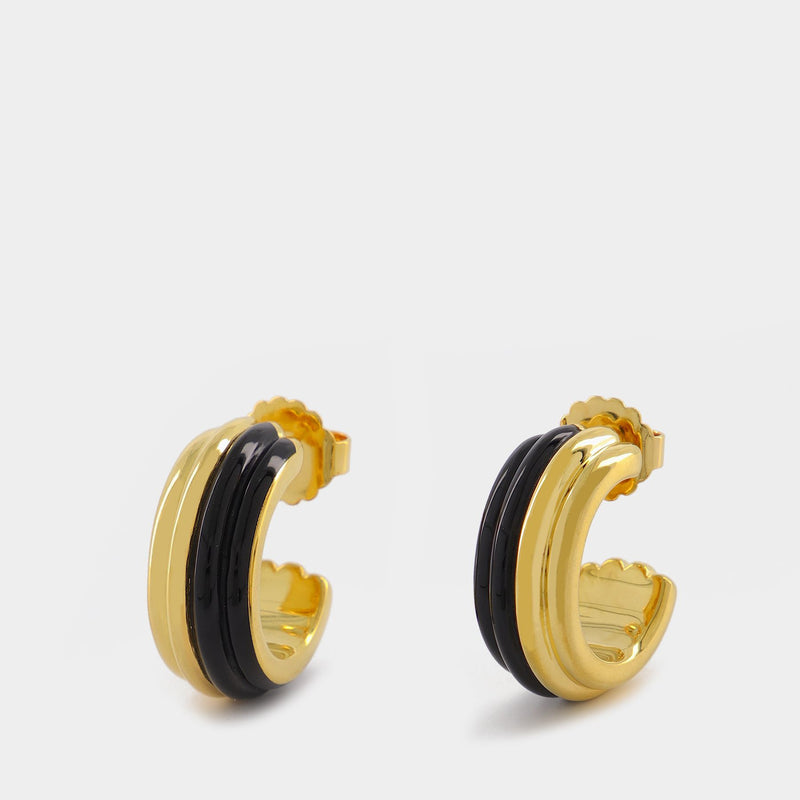 Layla Gordon Earrings in Black Resin/Gold