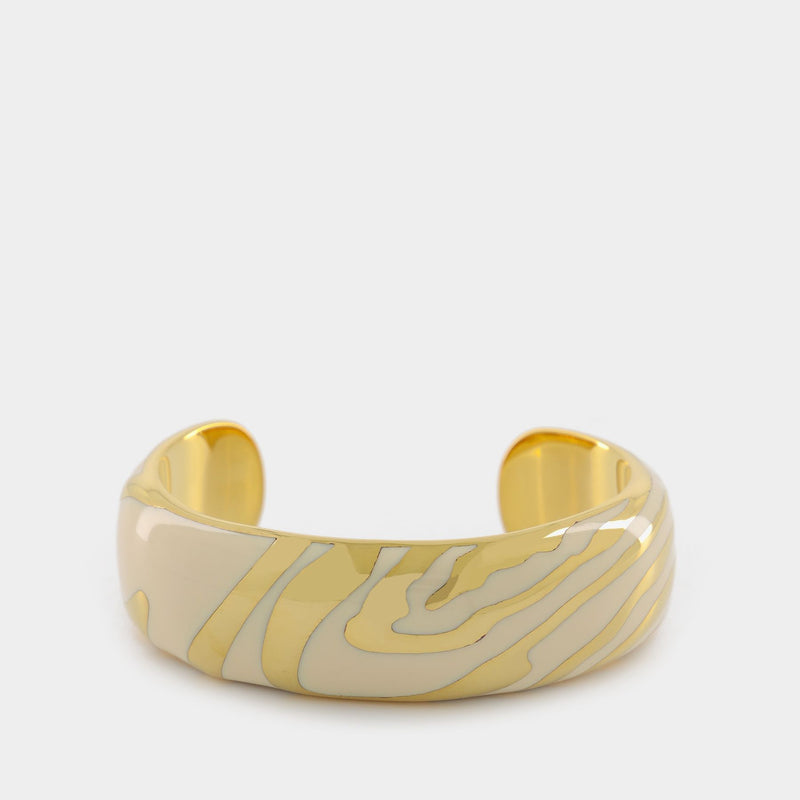 Liwa Cuff in White Resin/Gold Plated