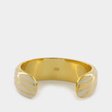 Liwa Cuff in White Resin/Gold Plated