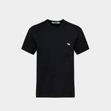 Profile Fox Patch Pocket Tee-Shirt in Black Cotton