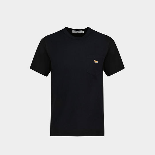 Profile Fox Patch Pocket Tee-Shirt in Black Cotton