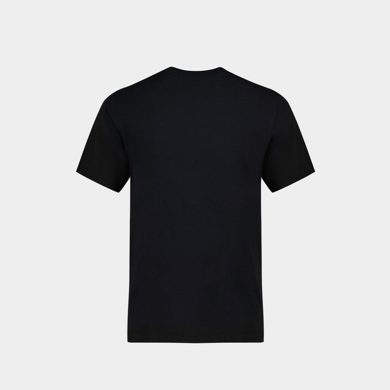 Profile Fox Patch Pocket Tee-Shirt in Black Cotton