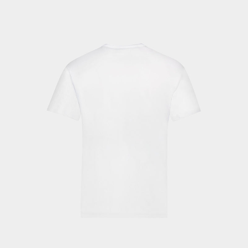 Profile Fox Patch Pocket Tee-Shirt in White Cotton
