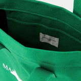 Profile Fox Tote Bag in Green Cotton