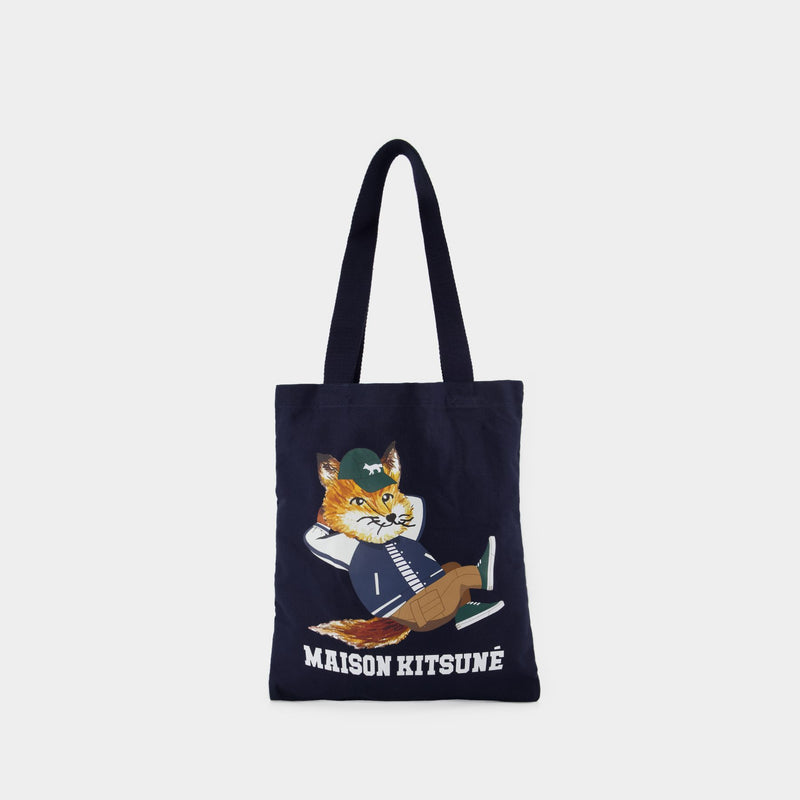 Dressed Fox Tote Bag - Maison Kitsuné - Blue - Cotton