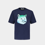 Vibrant Fox Head T-Shirt - Maison Kitsuné - Blue - Cotton