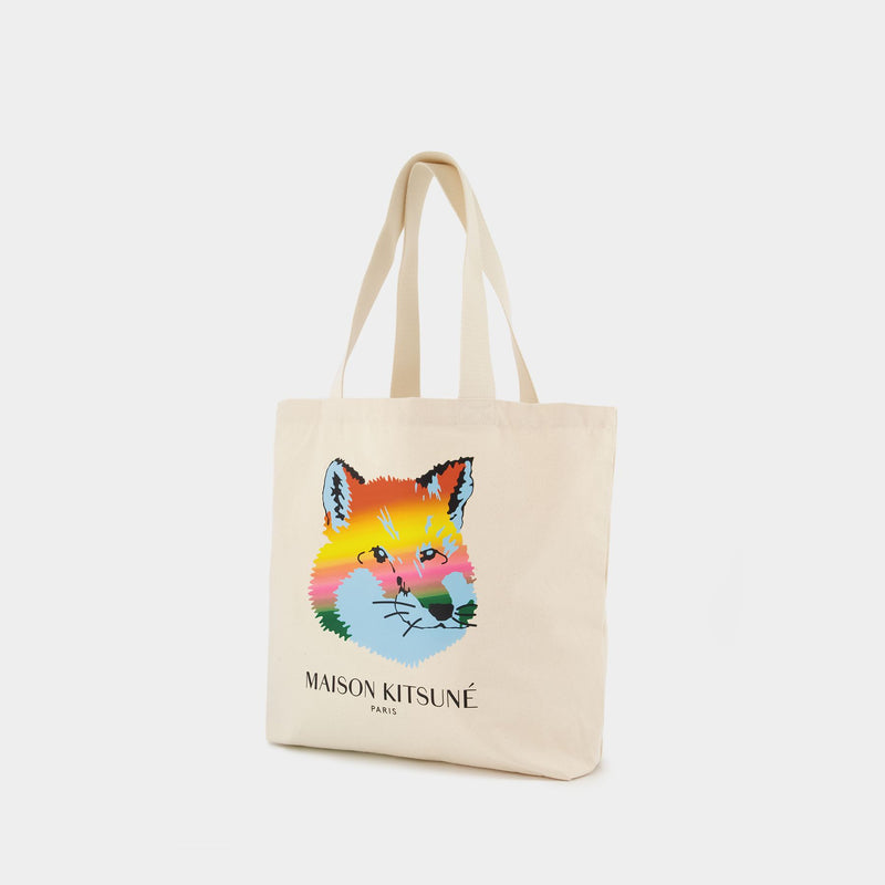 Vibrant Fox Head Tote Bag - Maison Kitsuné - Cream - Cotton