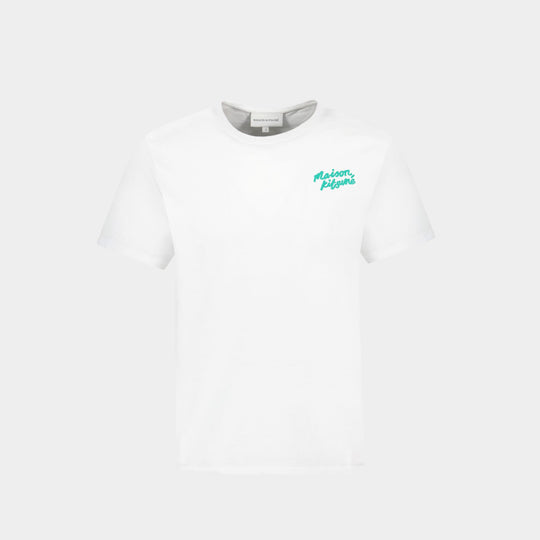 Handwriting Regular T-Shirt - Maison Kitsune - Cotton - White