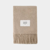 Baby Alpaca Scarf - Maison Kitsune - Wool - Dark Beige