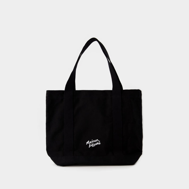 Fox Head Tote Bag - Maison Kitsune - Cotton - Black