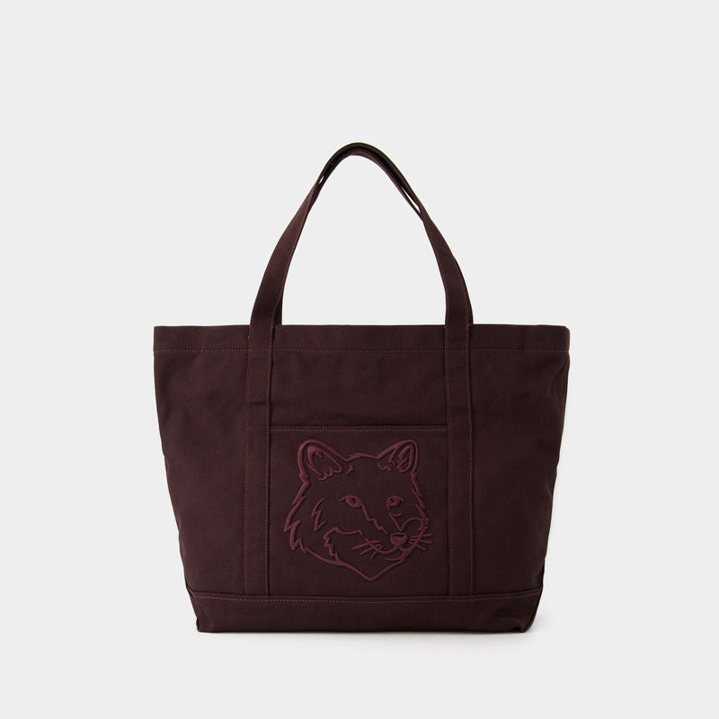 Tote Bag Classique Fox Head - Maison Kitsune - Canvas - Pecan Brown