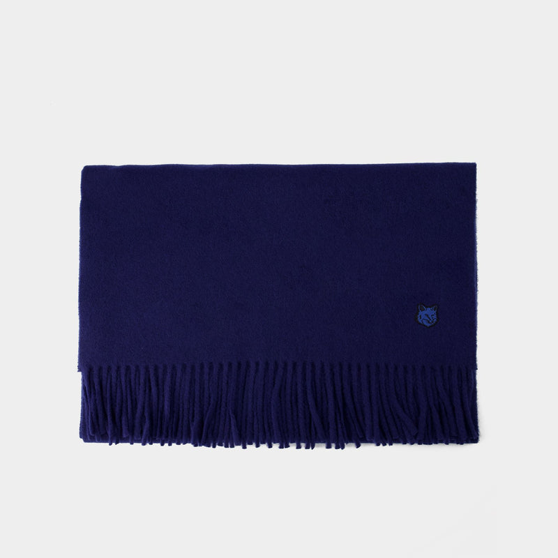 Fox Head Scarf - Maison Kitsune - Wool - Blue