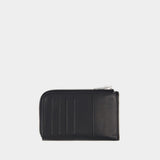 Zipped Card Holder - Maison Kitsune - Leather - Black