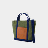 Fox Head Pocket Mini Tote Bag - Maison Kitsune - Canvas - Army green