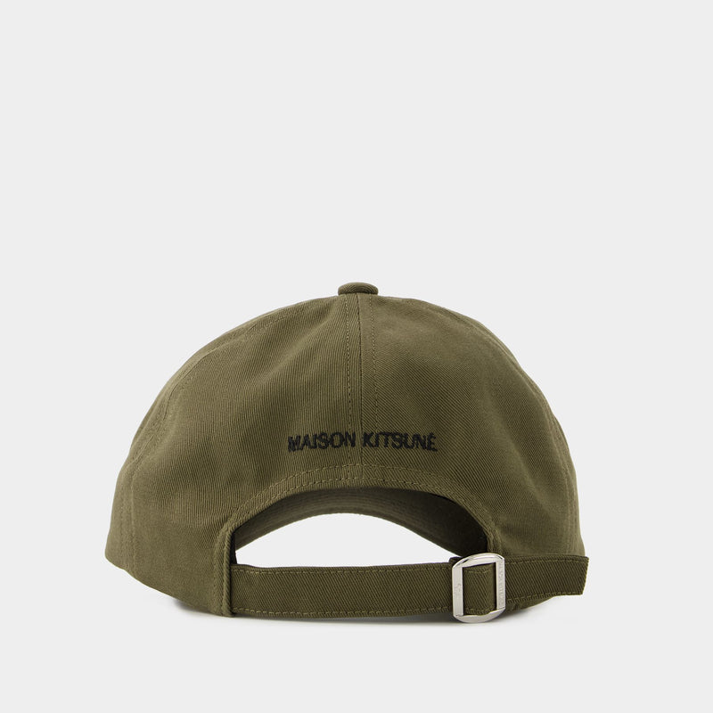 Fox Head Cap - Maison Kitsune - Cotton - Khaki