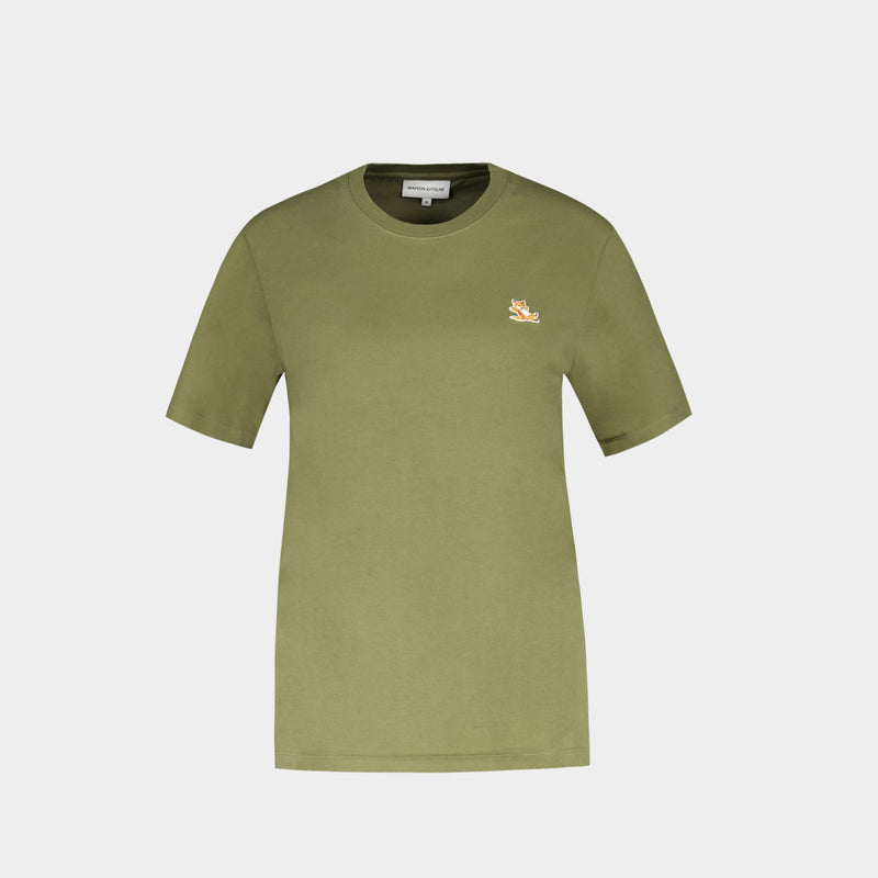 Chillax Fox Patch T-Shirt - Maison Kitsune - Cotton - Green