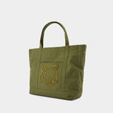 Fox Head Large Shopper Bag - Maison Kitsune - Cotton - Green