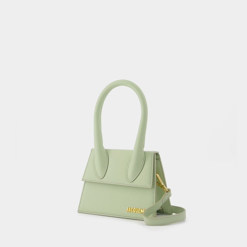 Jacquemus Le Chiquito Medium Leather Top-handle Bag In Light Green