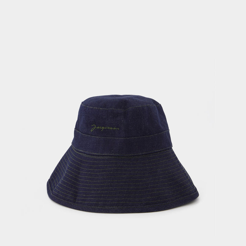 Le Bob Linu  Bucket Hat in Blue Canvas