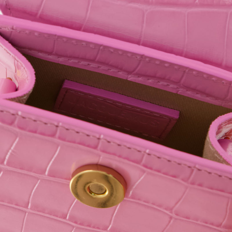 Jacquemus Pink Croc Embossed Leather Le Chiquito Mini Bag Jacquemus