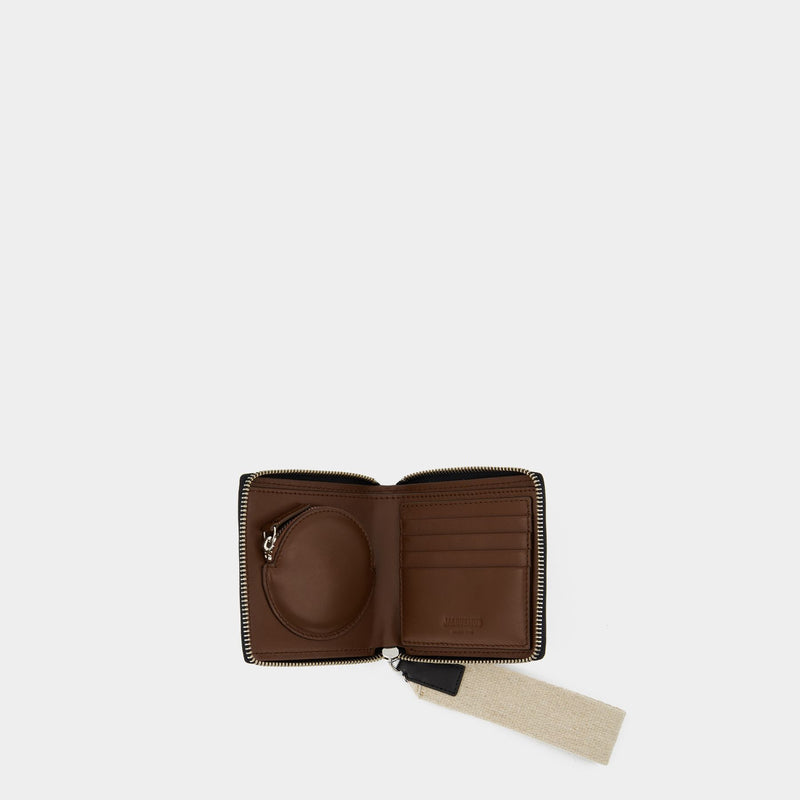 Le Carre Rond Small Leather Goods - Jacquemus -  Brown - Leather