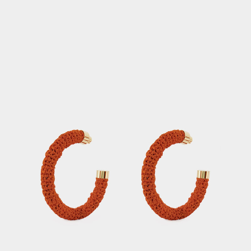 Les Creoles Raphia Earring - Jacquemus - Orange - Raphia