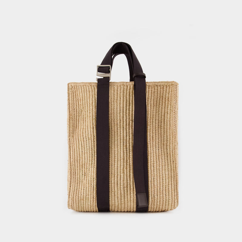 Le Panier Tote Bag - Jacquemus -  Dark Brown - Raphia