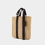 Le Panier Tote Bag - Jacquemus -  Dark Brown - Raphia