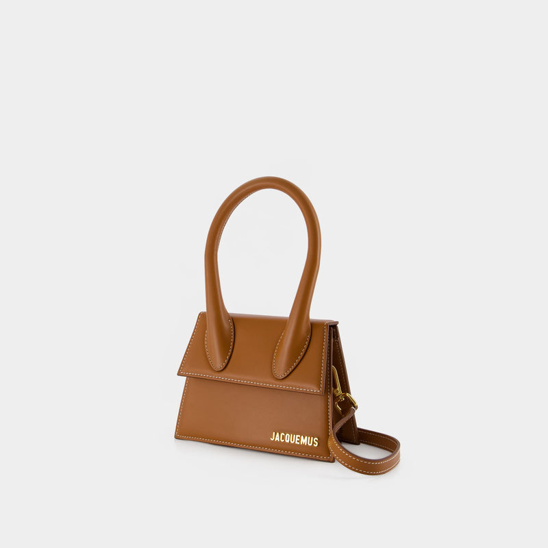 Luxury handbag - Mini Jacquemus bag in light brown leather