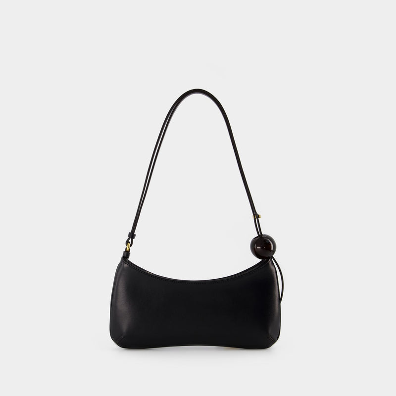 Le Bisou Perle Small Leather Shoulder Bag in Black - Jacquemus