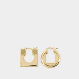 Rond Carre Earrings - Jacquemus - Metal - Gold tone