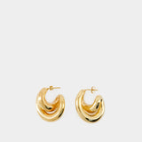 Bo Initial Blow Earrings - Charlotte Chesnais - Silver - Gold