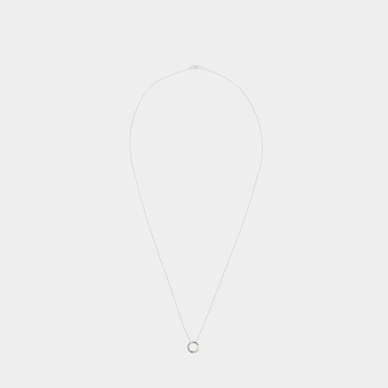 2.5G Polished And Brushed Sterling Silver Round Necklace