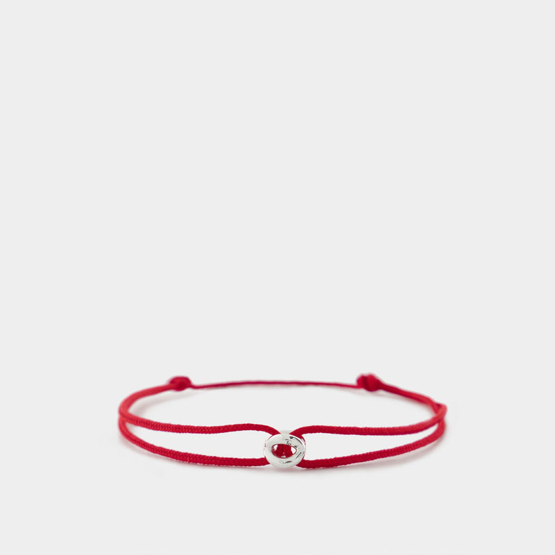 1G Cord Entrelacs Bracelet - Le Gramme - Red - Silver