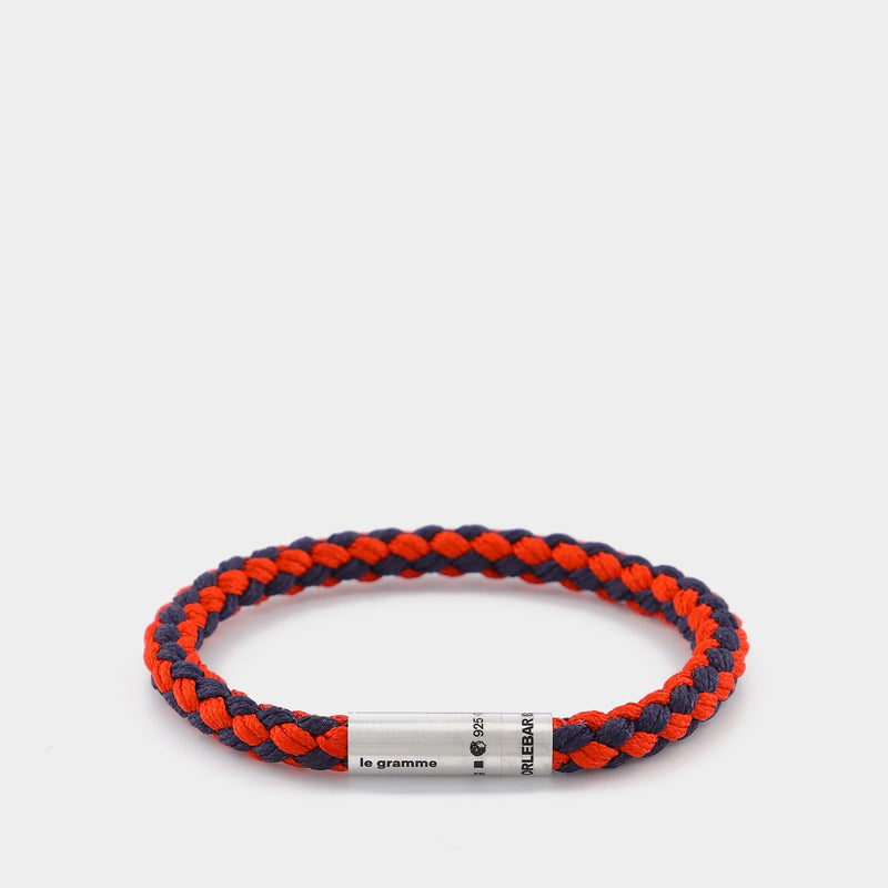 Orlebar Brown X Le Gramme Câble Nato 7G Bracelet in Blue, Red and Brushed Silver