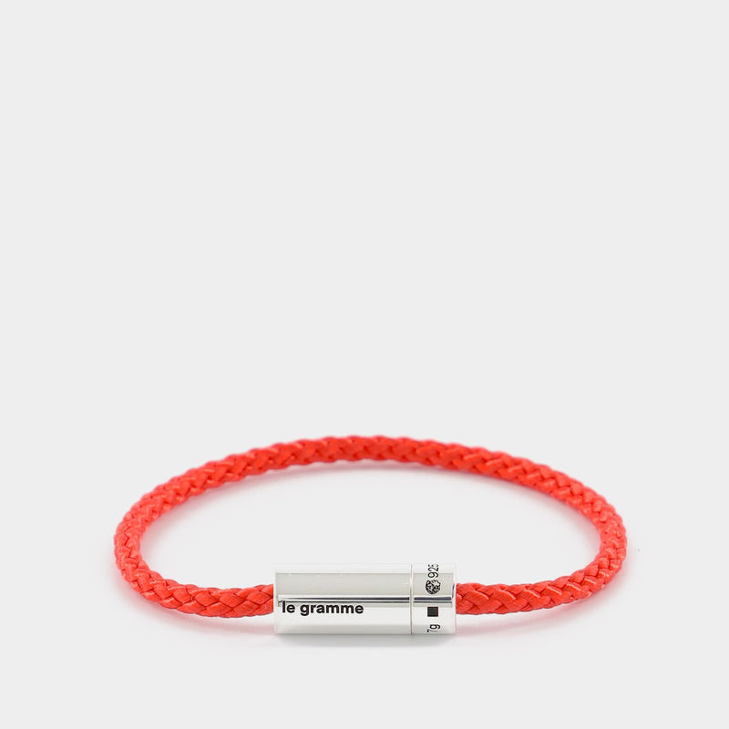 Nato 7G Cable Bracelet in Red and Brushed Silver